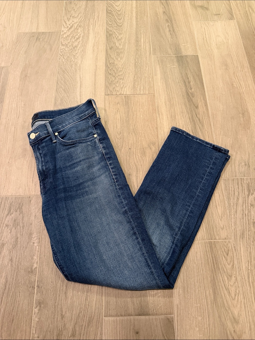 Mother Women's Dark Blue Straight-Leg Jeans Size 28